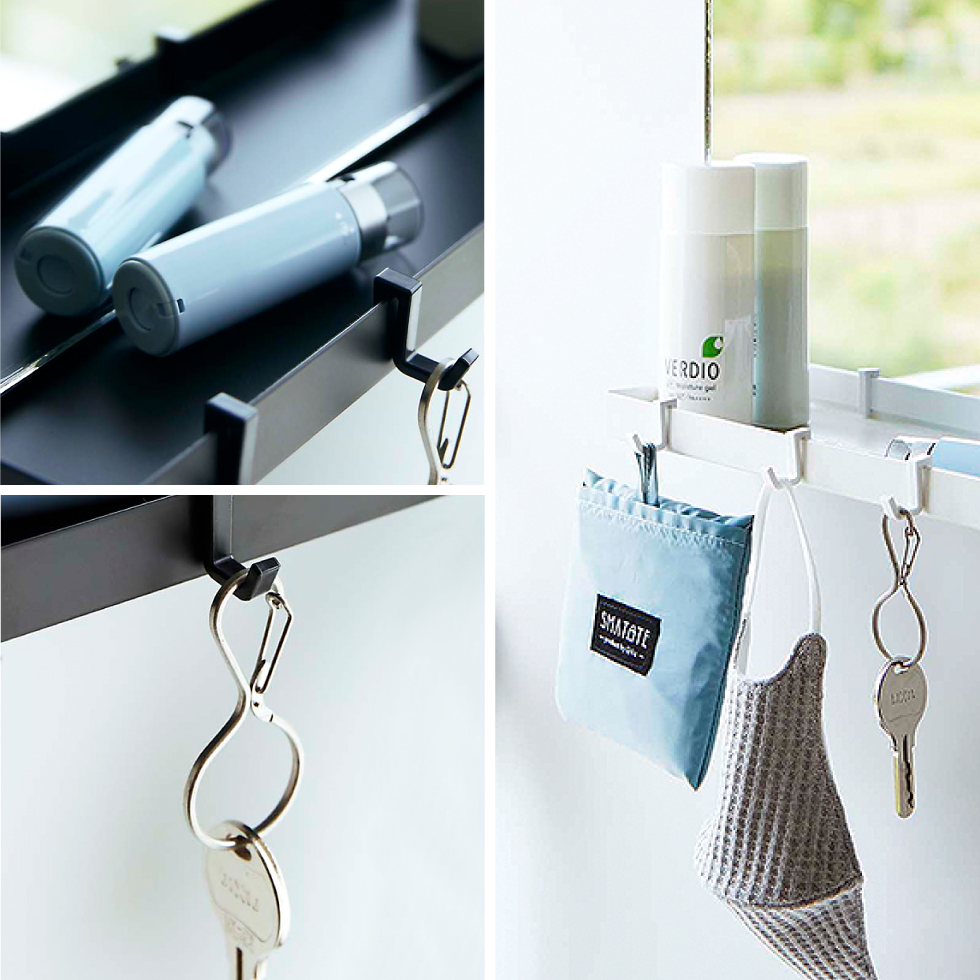 マグネットミラー&収納ラック タワー 山崎実業 tower ホワイト/ブラック 7139 7140