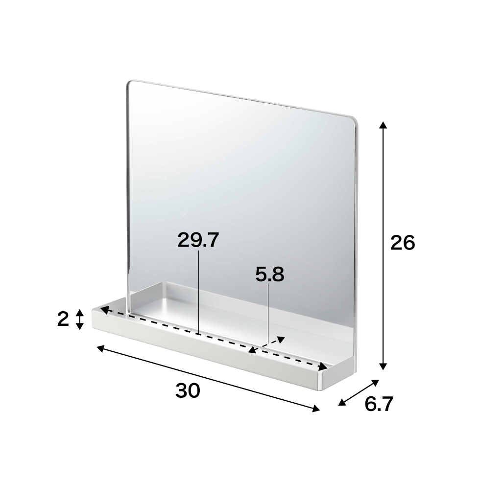 マグネットミラー&収納ラック タワー 山崎実業 tower ホワイト/ブラック 7139 7140