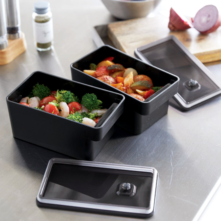 ハンドル付き密閉フードコンテナ タワー山崎実業 tower ホワイト/ブラック 7707 7708