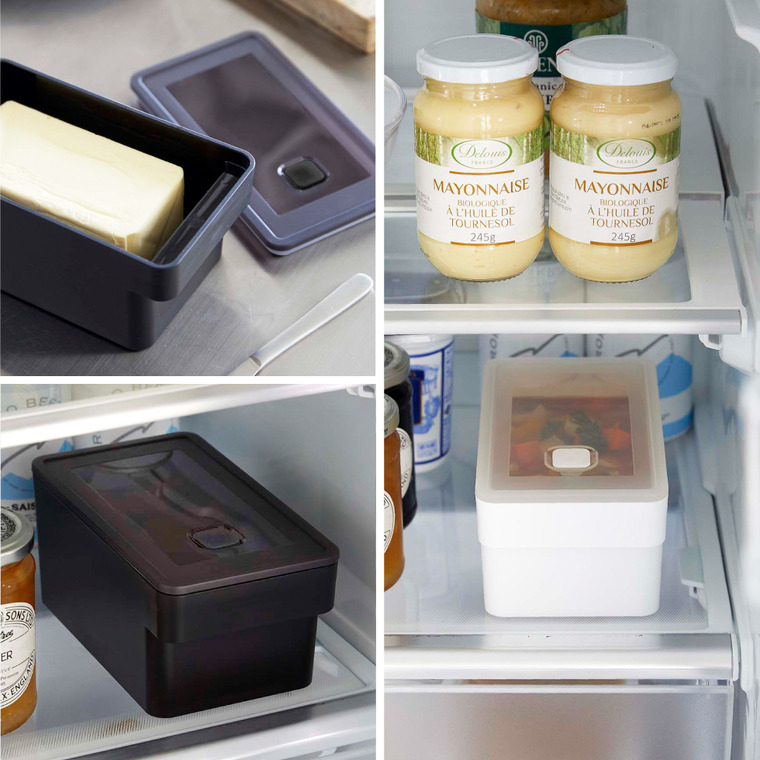 ハンドル付き密閉フードコンテナ タワー山崎実業 tower ホワイト/ブラック 7707 7708