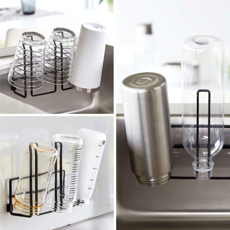 山崎実業 tower フィルムフックグラス&ボトルホルダー タワー ホワイト/ブラック 8041 8042