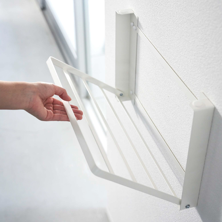 石こうボード壁対応 折り畳み棚 タワー 山崎実業 tower ホワイト/ブラック 8142 8143