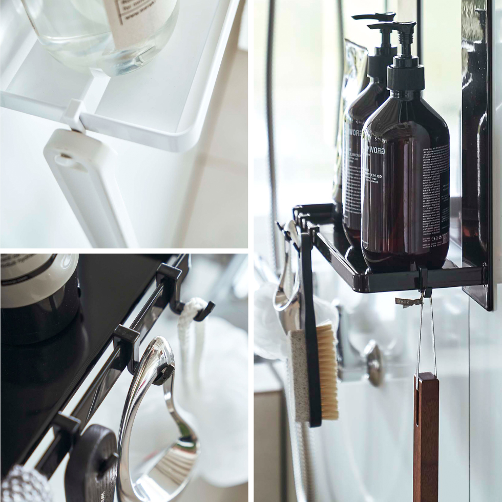 マグネットバスルームラック タワー 2段 山崎実業 tower ホワイト/ブラック 8178 8179