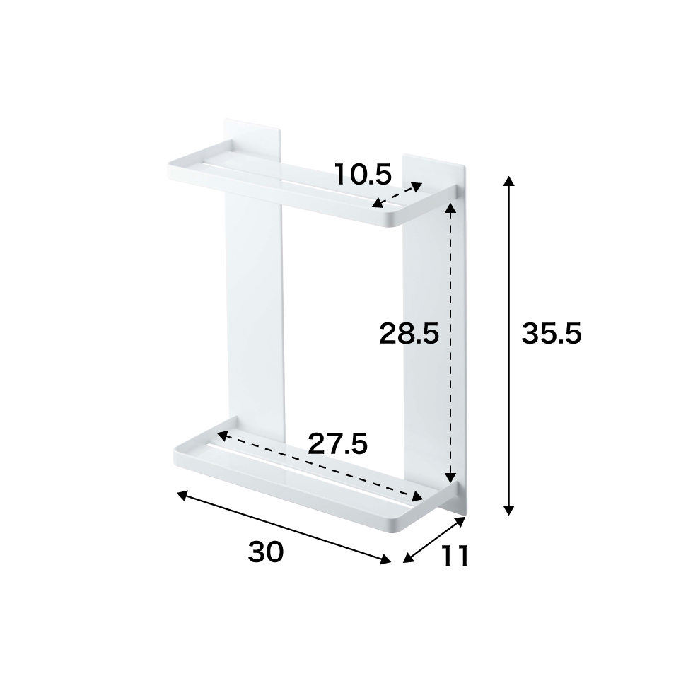 マグネットバスルームラック タワー 2段 山崎実業 tower ホワイト/ブラック 8178 8179