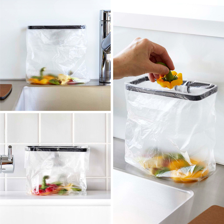 山崎実業 tower フィルムフックポリ袋ホルダー タワー ホワイト/ブラック 8182 8183