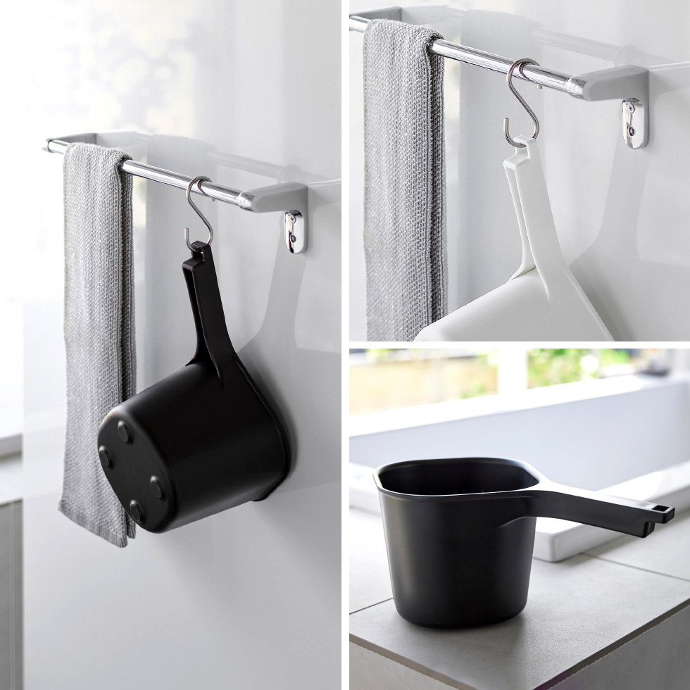 マグネット風呂イス SH25 & マグネット手おけ タワー 山崎実業 tower ホワイト/ブラック 6925 6926 3607 3608