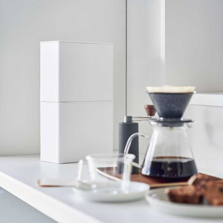 山崎実業 towerバルブ付き密閉コーヒーキャニスター&フィルター収納ケース タワー