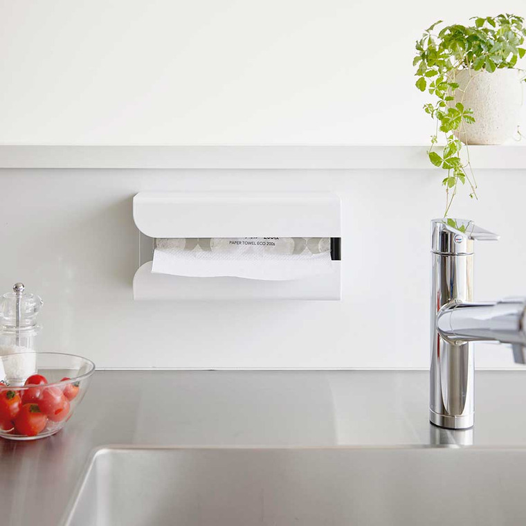 マグネットポリ袋&キッチンペーパーホルダー タワー 山崎実業 tower ホワイト ブラック 3773 3774