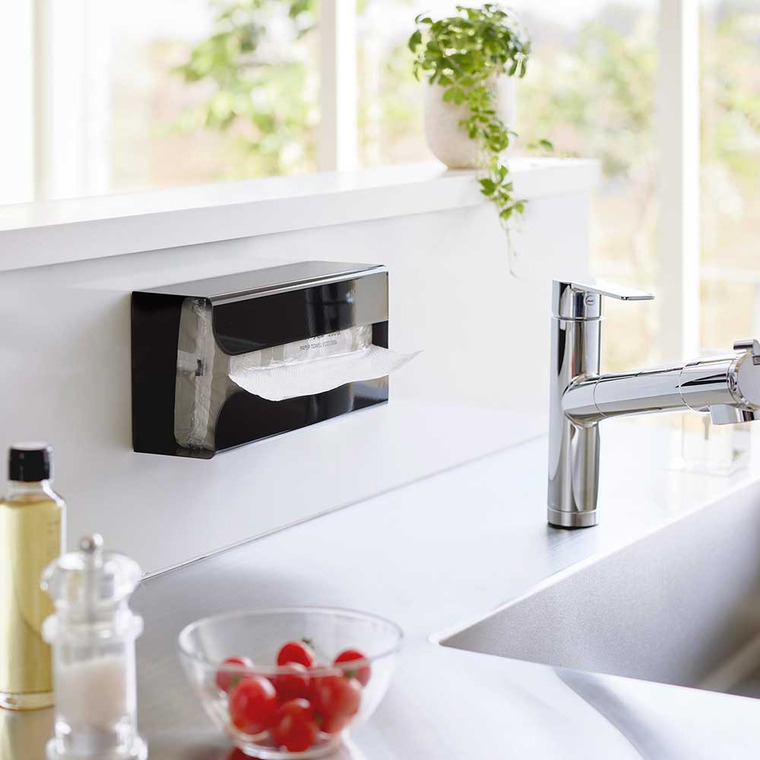 マグネットポリ袋&キッチンペーパーホルダー タワー 山崎実業 tower ホワイト ブラック 3773 3774