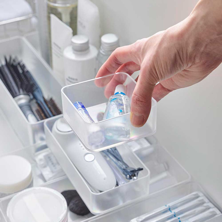 底がクリア 縦横重ねられる引き出し整理収納ケース タワー S 2個組 山崎実業 tower 収納 3640 3641 ホワイト ブラック