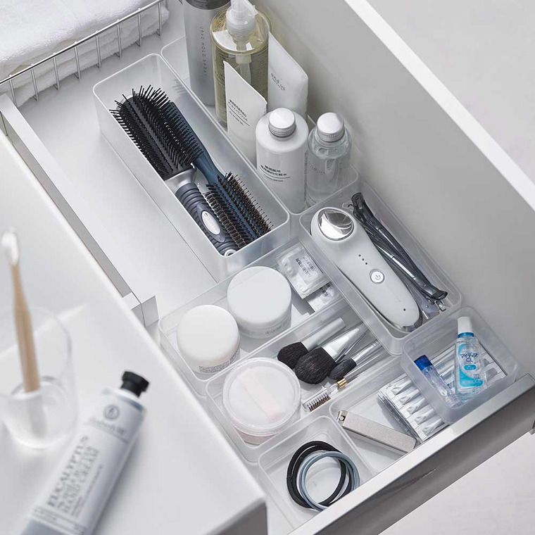 底がクリア 縦横重ねられる引き出し整理収納ケース タワー M 2個組 山崎実業 tower 収納 3642 3643 ホワイト ブラック