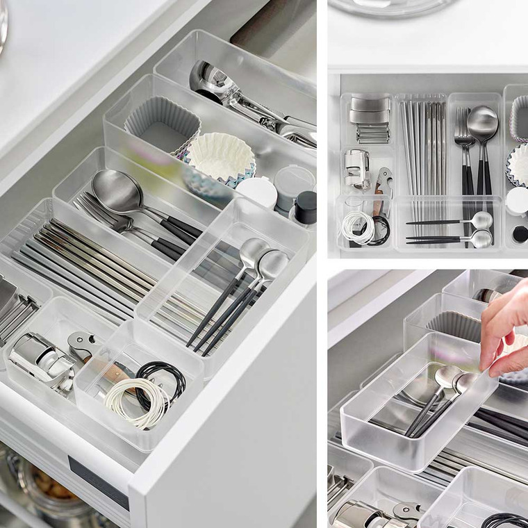 底がクリア 縦横重ねられる引き出し整理収納ケース タワー M 2個組 山崎実業 tower 収納 3642 3643 ホワイト ブラック