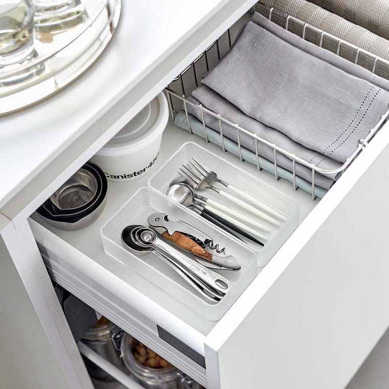 底がクリア 縦横重ねられる引き出し整理収納ケース タワー M 2個組 山崎実業 tower 収納 3642 3643 ホワイト ブラック