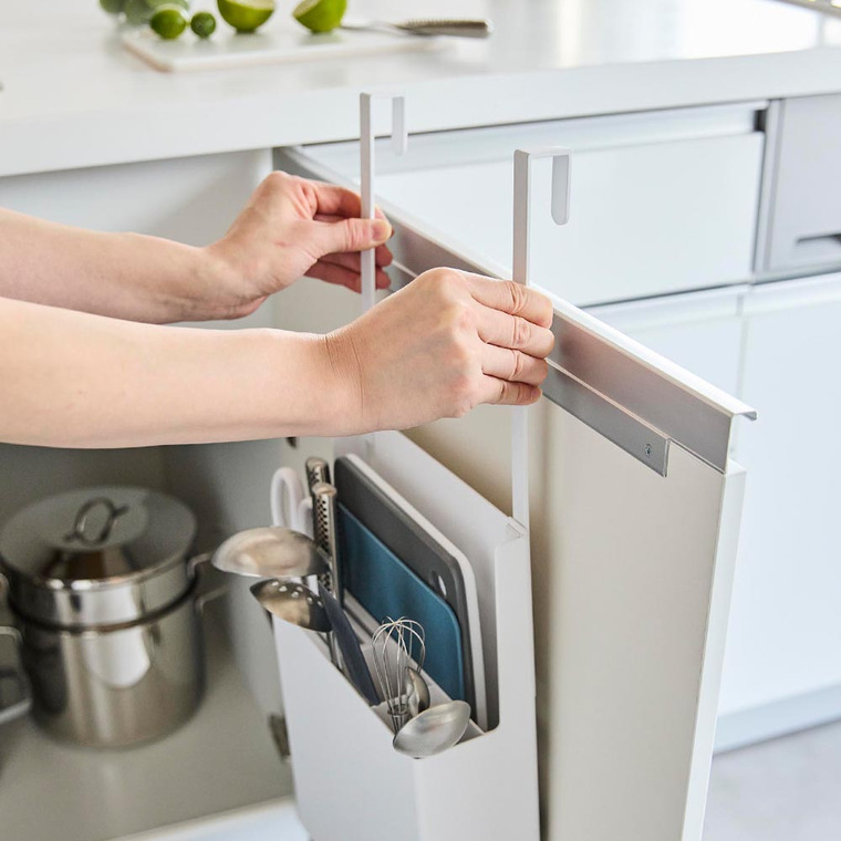 シンク扉オールインワンキッチンツールホルダー タワー 山崎実業 tower キッチン 4512 4513 ホワイト ブラック