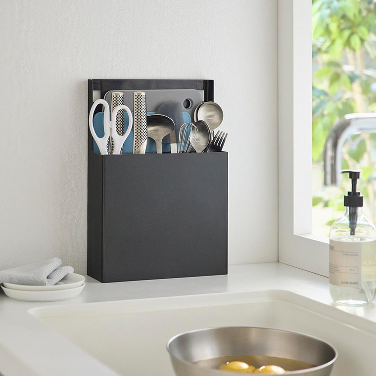 シンク扉オールインワンキッチンツールホルダー タワー 山崎実業 tower キッチン 4512 4513 ホワイト ブラック