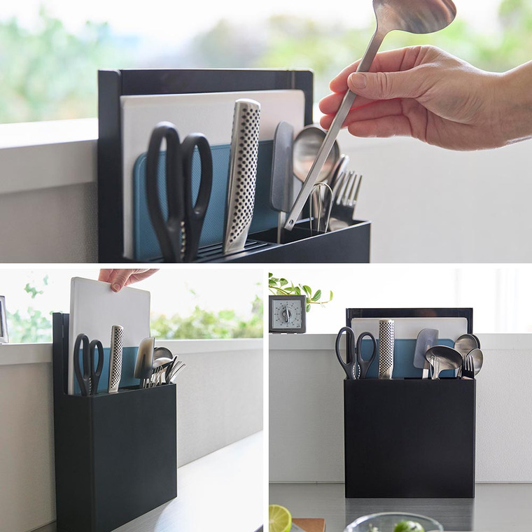 シンク扉オールインワンキッチンツールホルダー タワー 山崎実業 tower キッチン 4512 4513 ホワイト ブラック