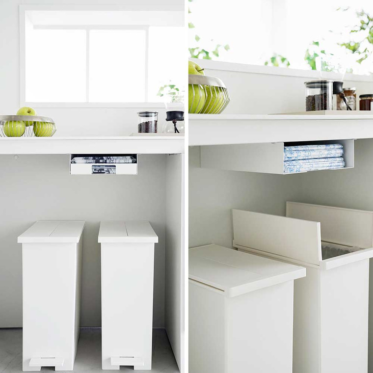 山崎実業 tower キッチン棚下ゴミ袋ホルダー タワー 収納 3775 3776 ホワイト ブラック