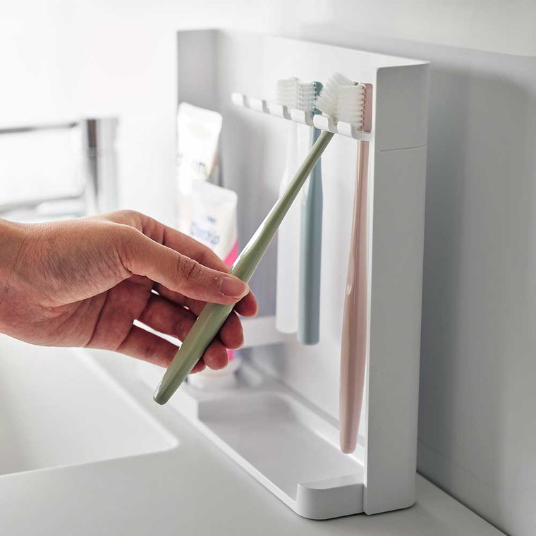 目隠し歯ブラシ&チューブスタンドタワー 山崎実業 tower 3505 3506 ホワイト ブラック