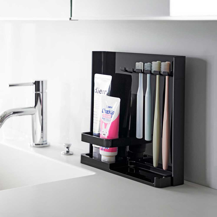 目隠し歯ブラシ&チューブスタンドタワー 山崎実業 tower 3505 3506 ホワイト ブラック