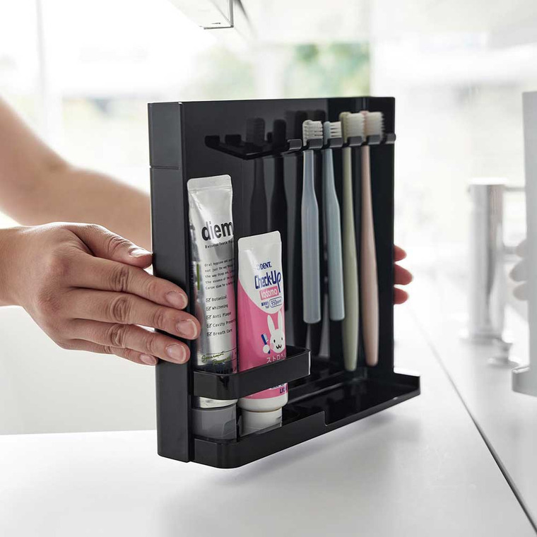 目隠し歯ブラシ&チューブスタンドタワー 山崎実業 tower 3505 3506 ホワイト ブラック