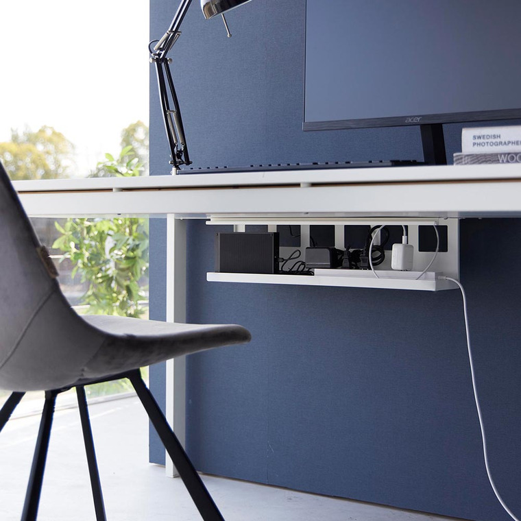 デスク下天板ケーブルラック タワー ロング 山崎実業 tower ホワイト ブラック 4478 4479