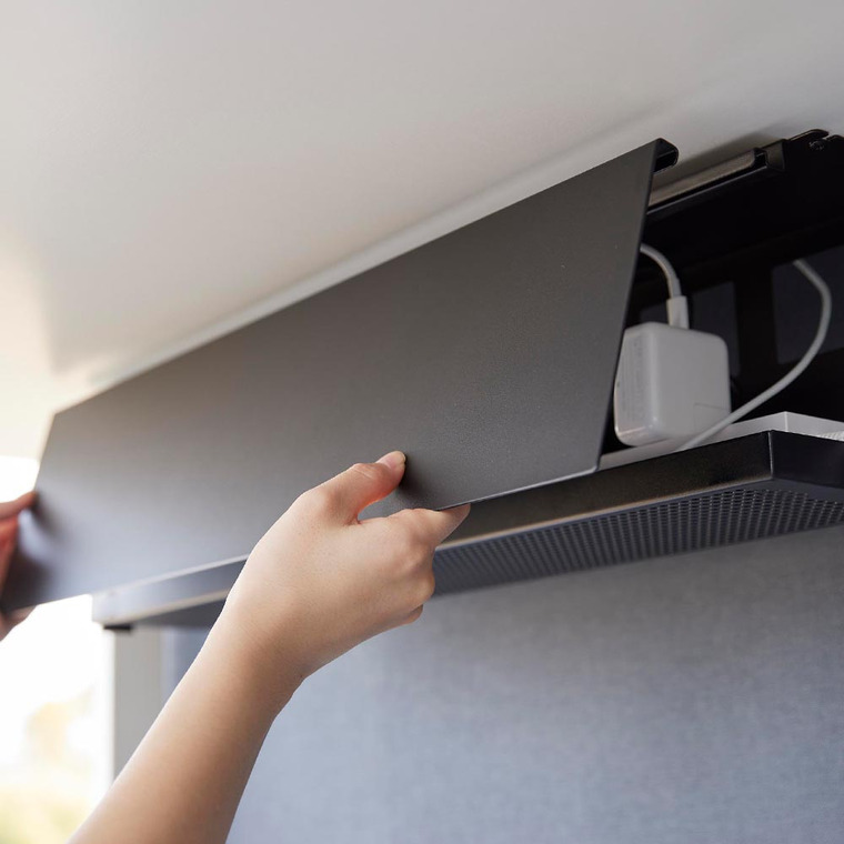 デスク下天板ケーブルラック タワー ロング 山崎実業 tower ホワイト ブラック 4478 4479