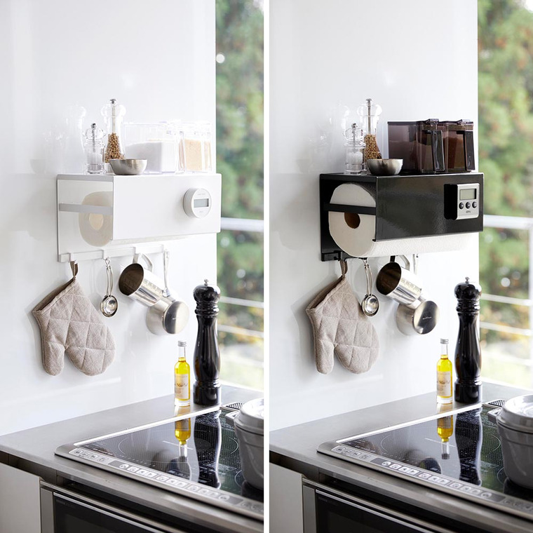 山崎実業 towerマグネットトレー付きキッチンペーパーホルダー タワー キッチン 4098 4099 ホワイト ブラック