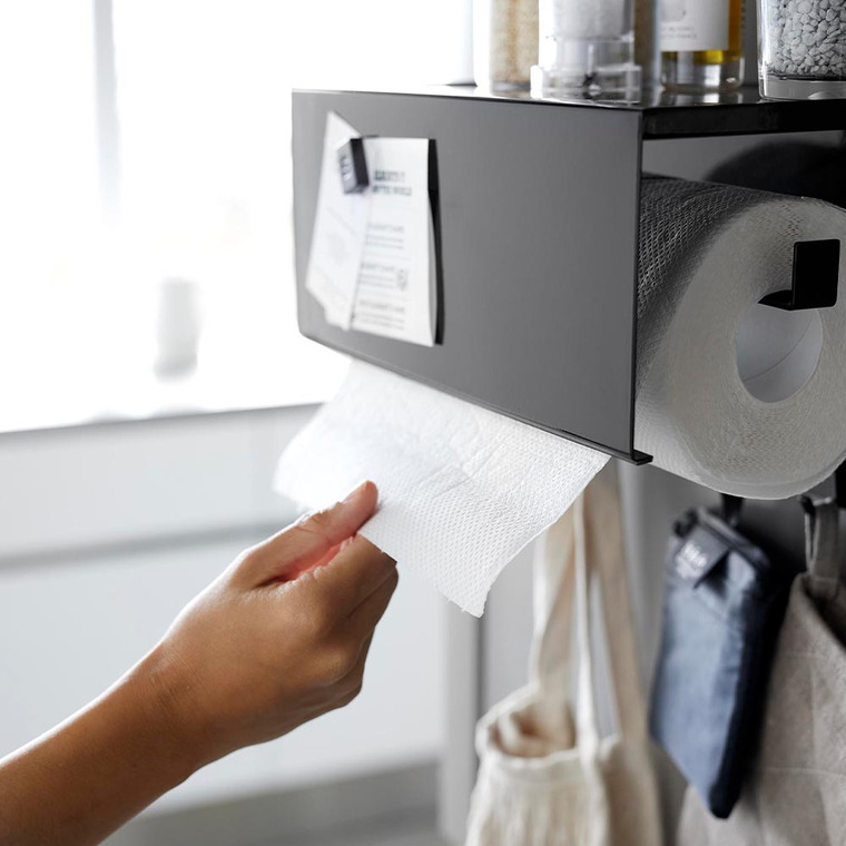 山崎実業 towerマグネットトレー付きキッチンペーパーホルダー タワー キッチン 4098 4099 ホワイト ブラック