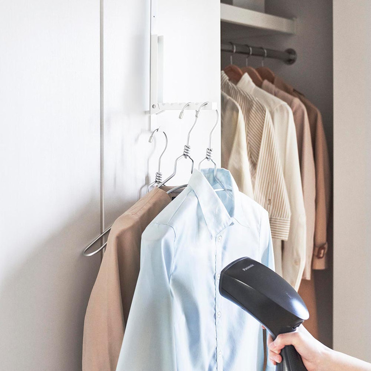 山崎実業 tower使わない時は折り畳める衣類スチーマー用ドアハンガー タワー 収納 4328 4329 ホワイト ブラック