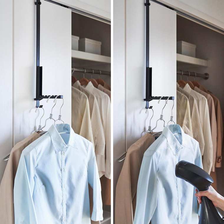 山崎実業 tower使わない時は折り畳める衣類スチーマー用ドアハンガー タワー 収納 4328 4329 ホワイト ブラック