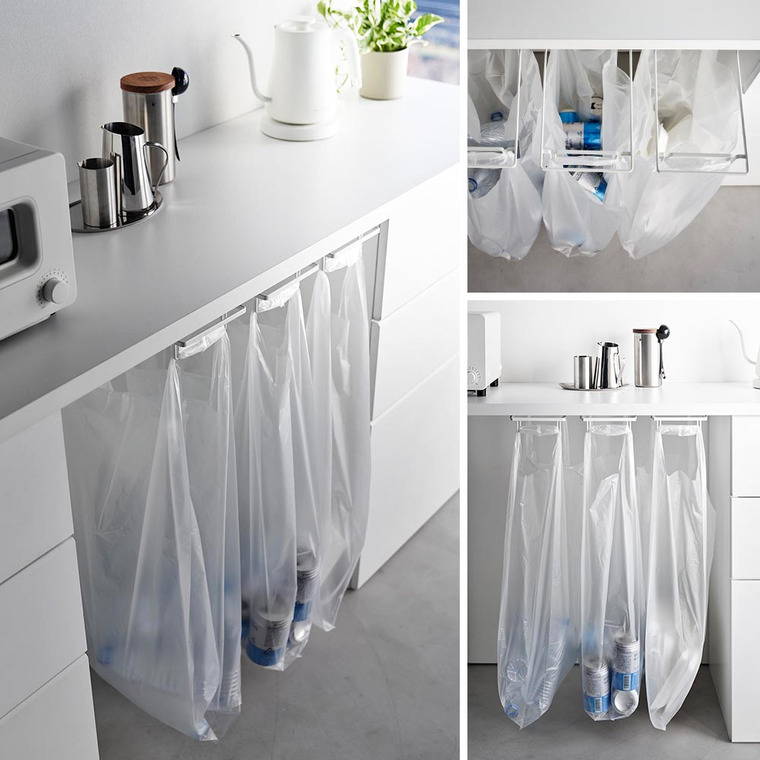 tower テーブル下レジ袋ハンガー タワー 山崎実業 ゴミ箱 3332 3333 ホワイト ブラック