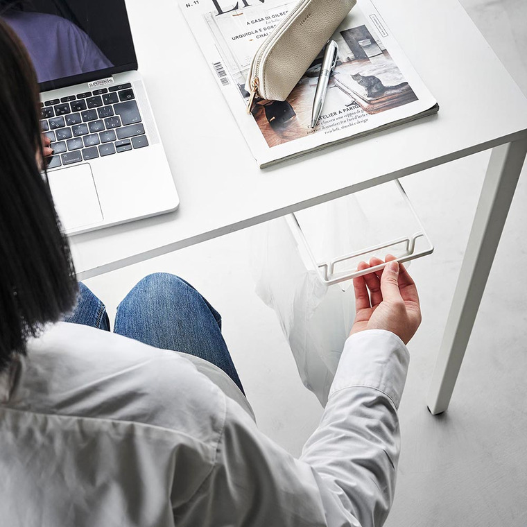 tower テーブル下レジ袋ハンガー タワー 山崎実業 ゴミ箱 3332 3333 ホワイト ブラック