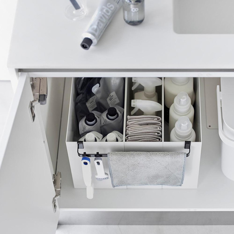 ファイルケース取り付け引っ掛け収納バー タワー 山崎実業 tower キッチン 2048 2049 ホワイト ブラック