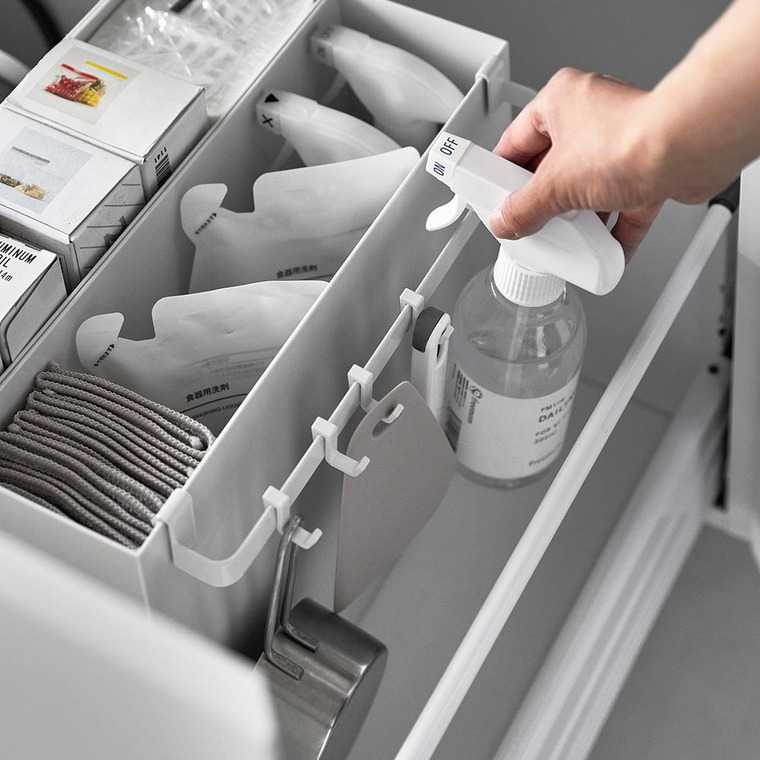 ファイルケース取り付け引っ掛け収納バー タワー 山崎実業 tower キッチン 2048 2049 ホワイト ブラック