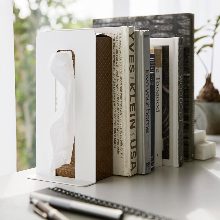 ティッシュが引き出せるブックエンド タワー 山崎実業 tower 4785 4786 ホワイト ブラック