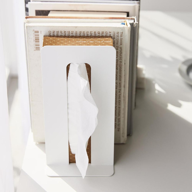 ティッシュが引き出せるブックエンド タワー 山崎実業 tower 4785 4786 ホワイト ブラック