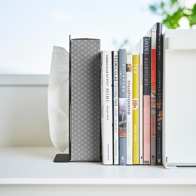 ティッシュが引き出せるブックエンド タワー 山崎実業 tower 4785 4786 ホワイト ブラック