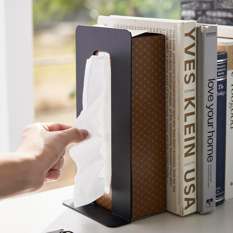 ティッシュが引き出せるブックエンド タワー 山崎実業 tower 4785 4786 ホワイト ブラック