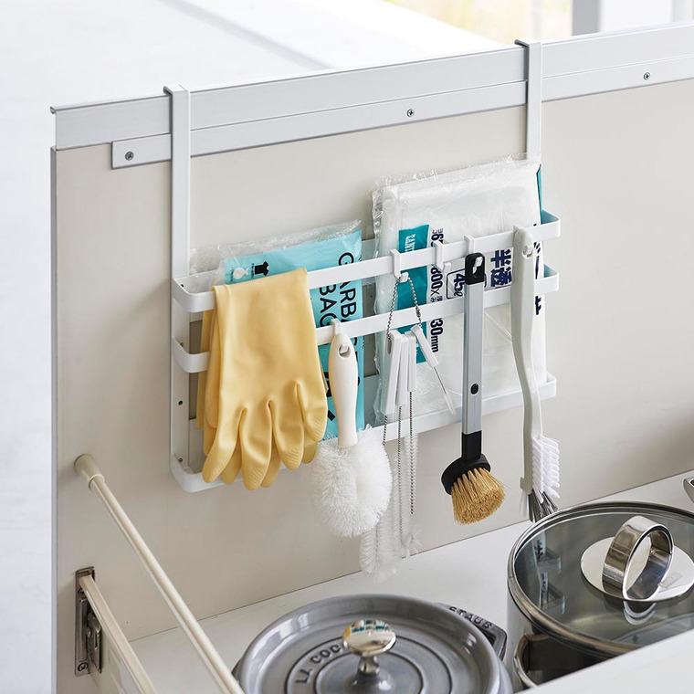 シンク扉まな板&トレーホルダー タワー 山崎実業 tower キッチン 1975 1976 ホワイト ブラック