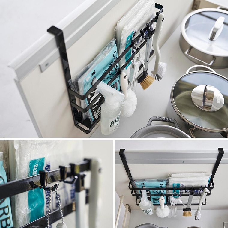 シンク扉まな板&トレーホルダー タワー 山崎実業 tower キッチン 1975 1976 ホワイト ブラック