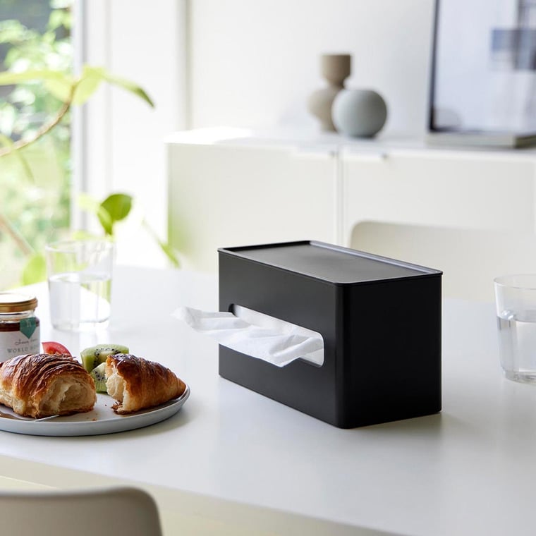 山崎実業 tower 両面コンパクトティッシュ&ウェットシートケース タワー 2040 2041 ホワイト ブラック