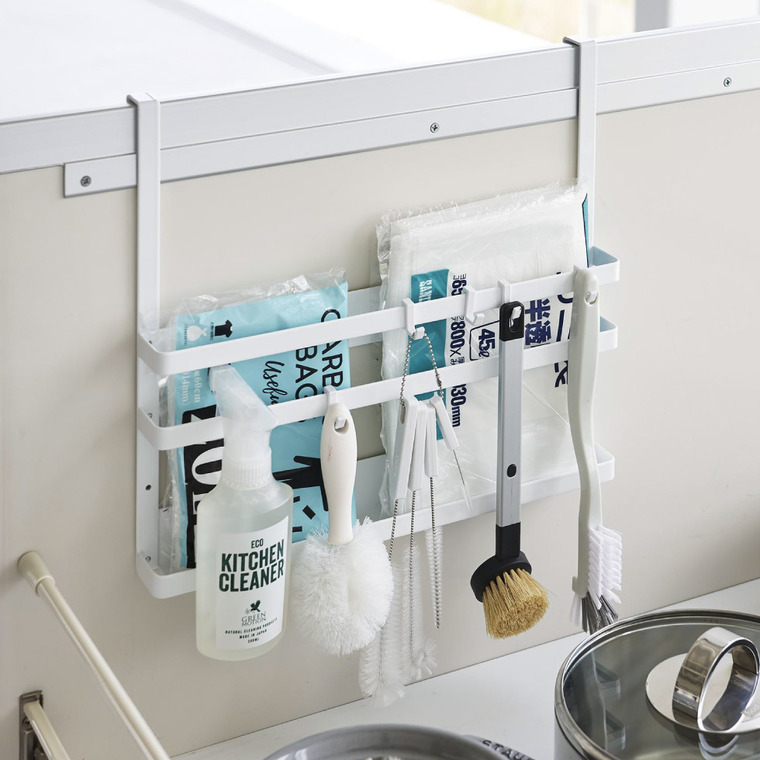 シンク扉まな板&トレーホルダー タワー 山崎実業 tower キッチン 1975 1976 ホワイト ブラック