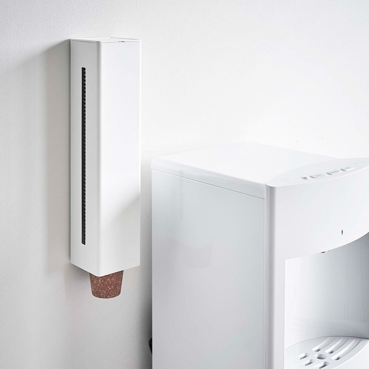 ウォーターサーバー横マグネットカップディスペンサー タワー 山崎実業 tower ホワイト/ブラック 5595 5596