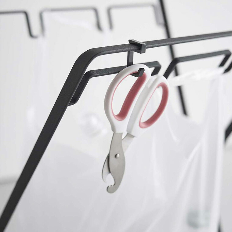 レジ袋3連&45Lゴミ袋スタンド タワー 山崎実業 ホワイト/ブラック 5714 5715