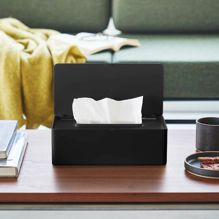 蓋付きティッシュケース タワー レギュラーサイズ 山崎実業 tower ホワイト/ブラック 5720 5721 タワーシリーズ