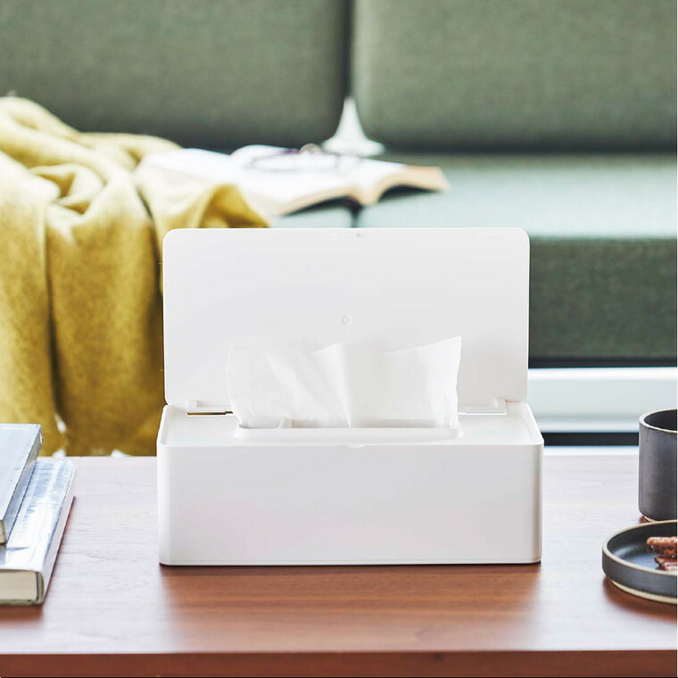 蓋付きティッシュケース タワー レギュラーサイズ 山崎実業 tower ホワイト/ブラック 5720 5721 タワーシリーズ