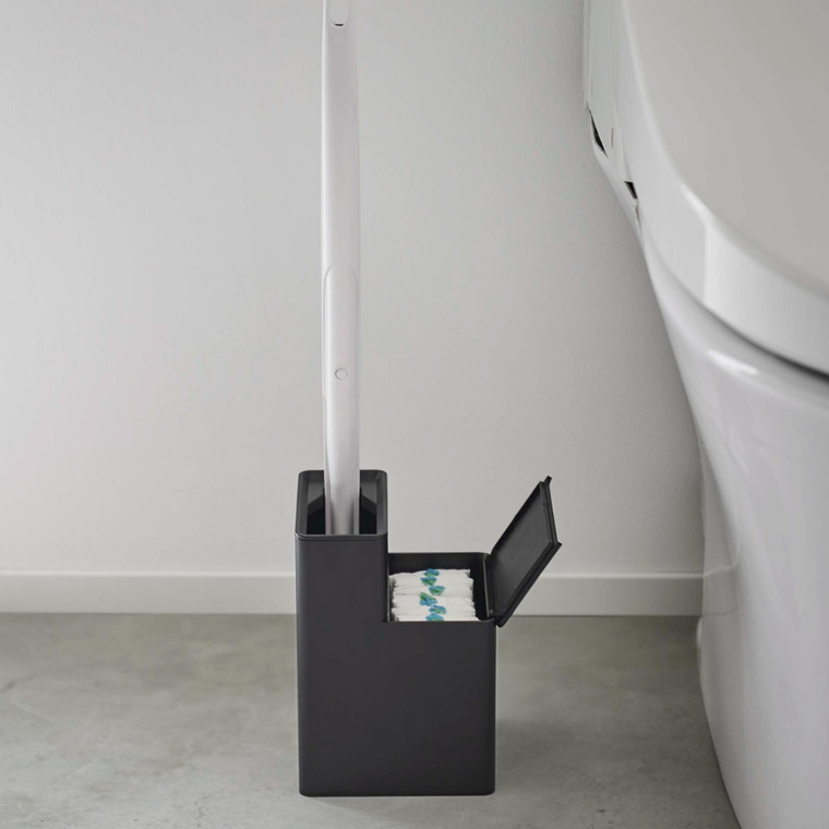 替えブラシ収納付き流せるトイレブラシスタンド タワー 山崎実業 tower ホワイト/ブラック 5722 5723 タワーシリーズ