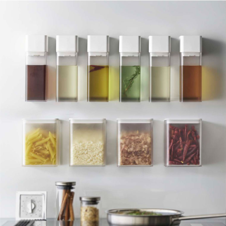 マグネットトング付き＆バルブ付き密閉キャニスター タワー 山崎実業 tower ホワイト/ブラック 5726 5727 タワーシリーズ マグネット 磁石