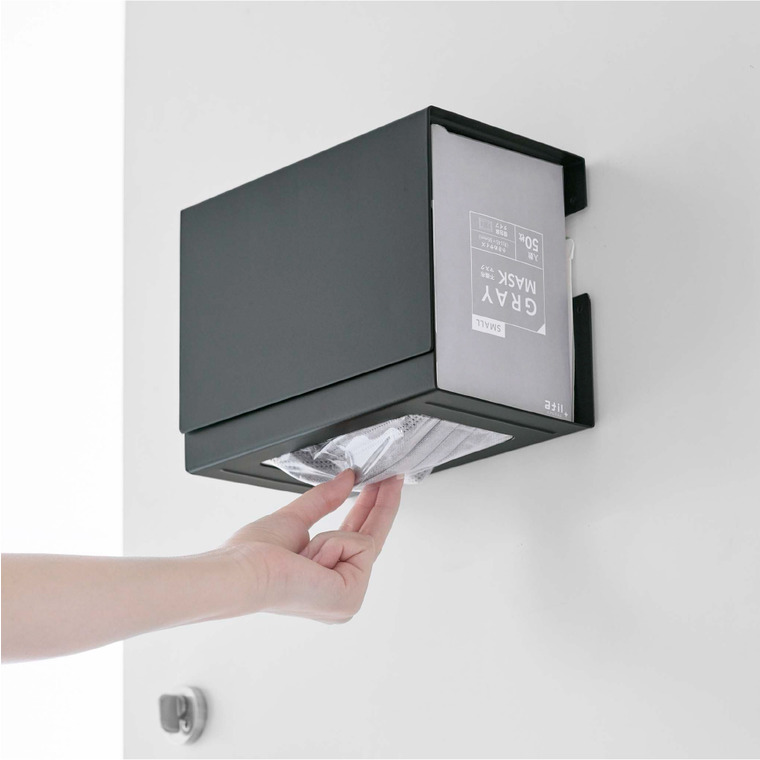 マグネット 伸縮箱ごとマスクホルダー タワー 山崎実業 tower ホワイト/ブラック 5791 5792 タワーシリーズ マグネット