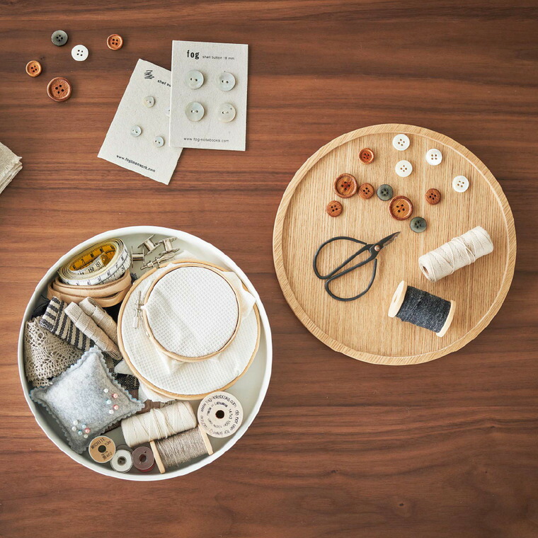 蓋付き収納ケース リン ラウンド 山崎実業 RIN ブラウン/ナチュラル 5800 5801